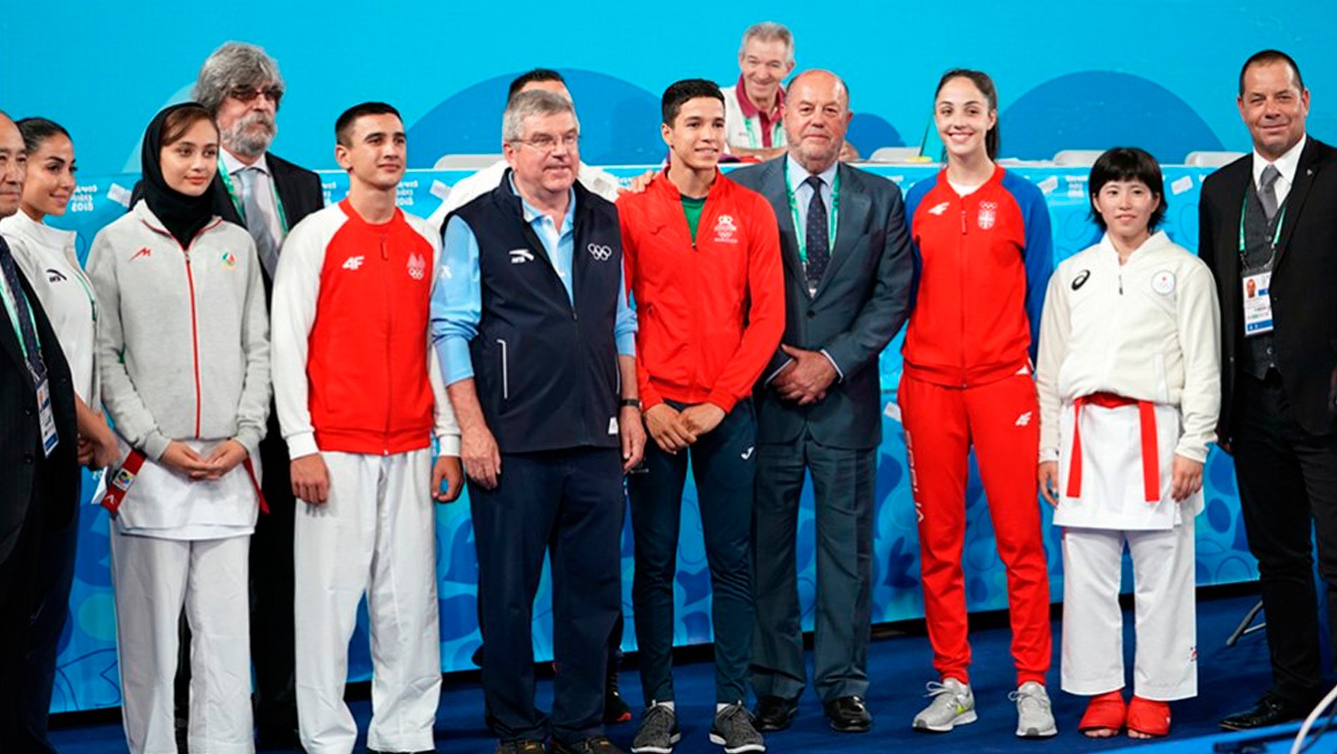 IOC President Thomas Bach attends Karate competition at Youth Olympic Games